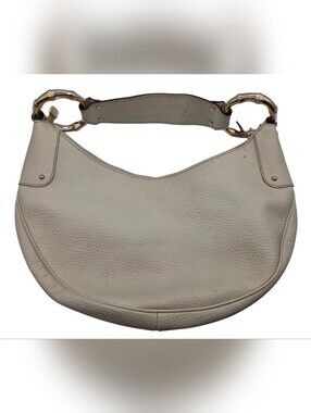 Gucci Half Moon Cream Bamboo Hobo Bag